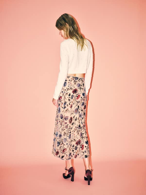 Janie Cashmere Crew Cardigan - Gossamer Pearl