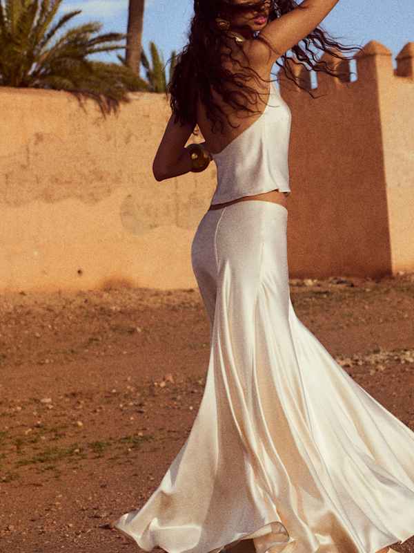 Sera Silk Two Piece - Almond