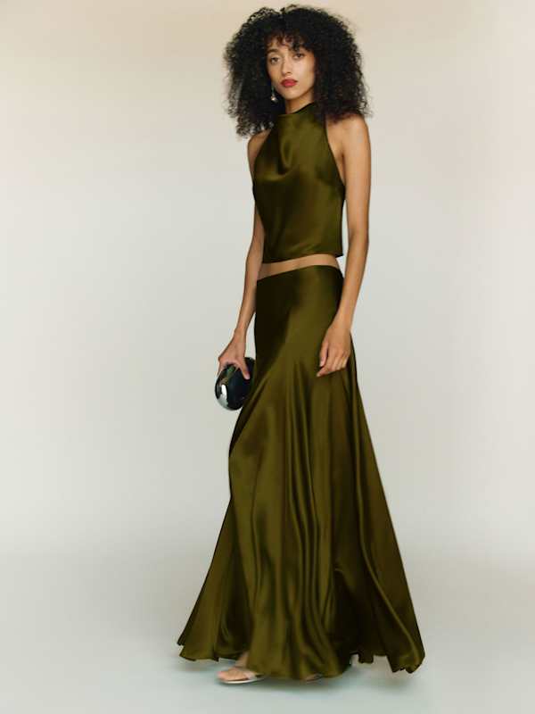 Sera Silk Two Piece - Moss Garden