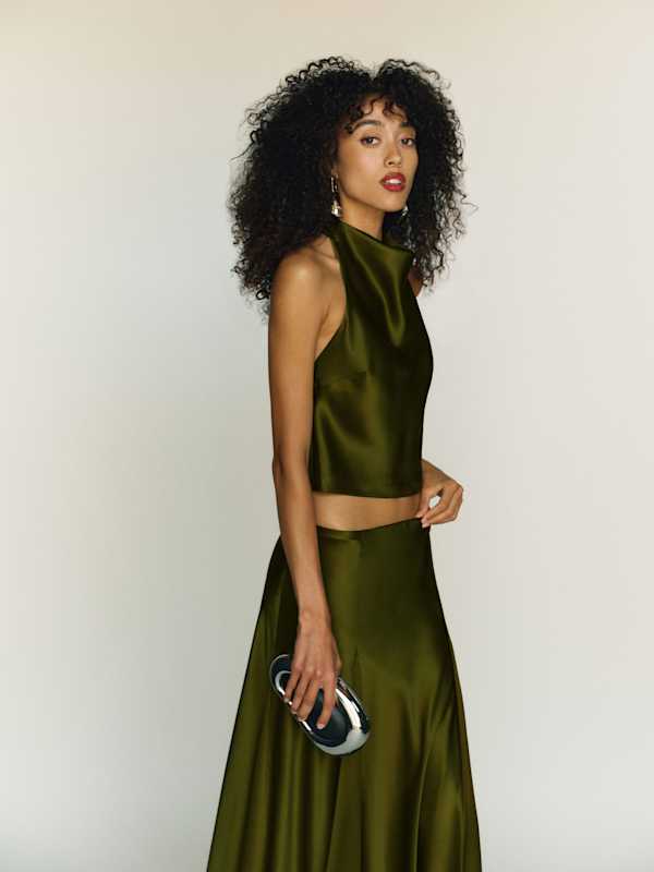 Sera Silk Two Piece - Moss Garden