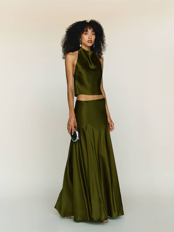 Sera Silk Two Piece - Moss Garden