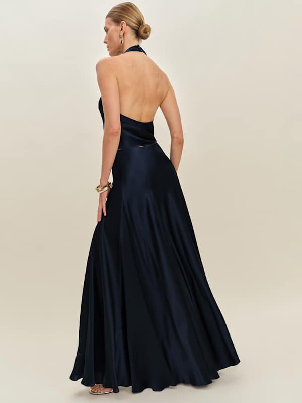 Sera Silk Two Piece - Navy