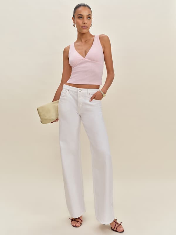 Rue Pointelle Knit Top - Cherry Blossom