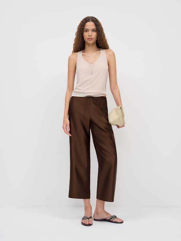 Olina Cropped Pant - Cafe
