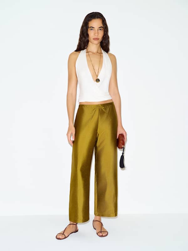 Olina Cropped Pant - Chartreuse