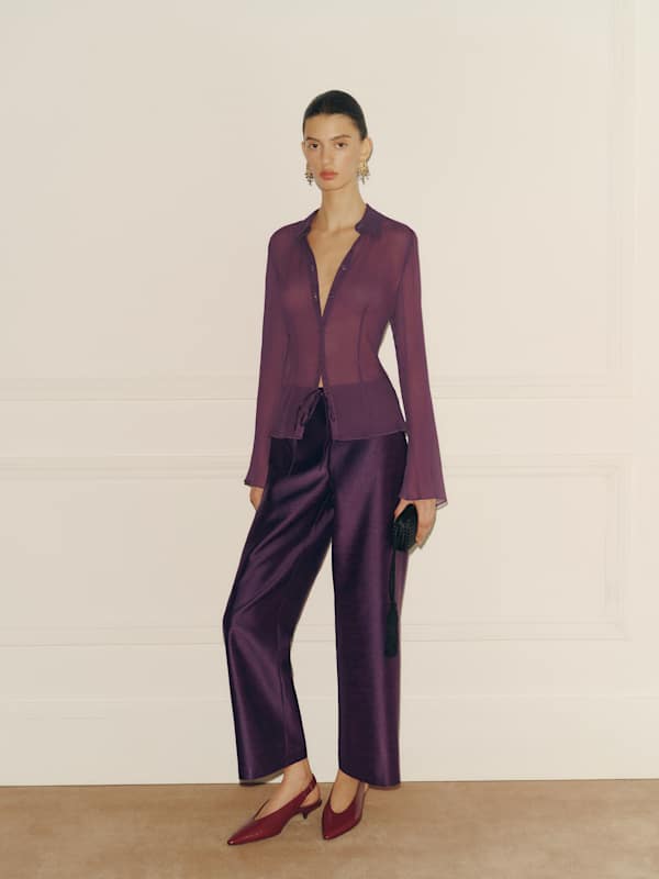Olina Cropped Pant - Dark Purple
