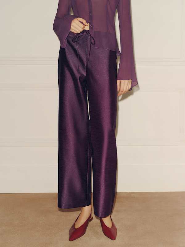 Olina Cropped Pant - Dark Purple