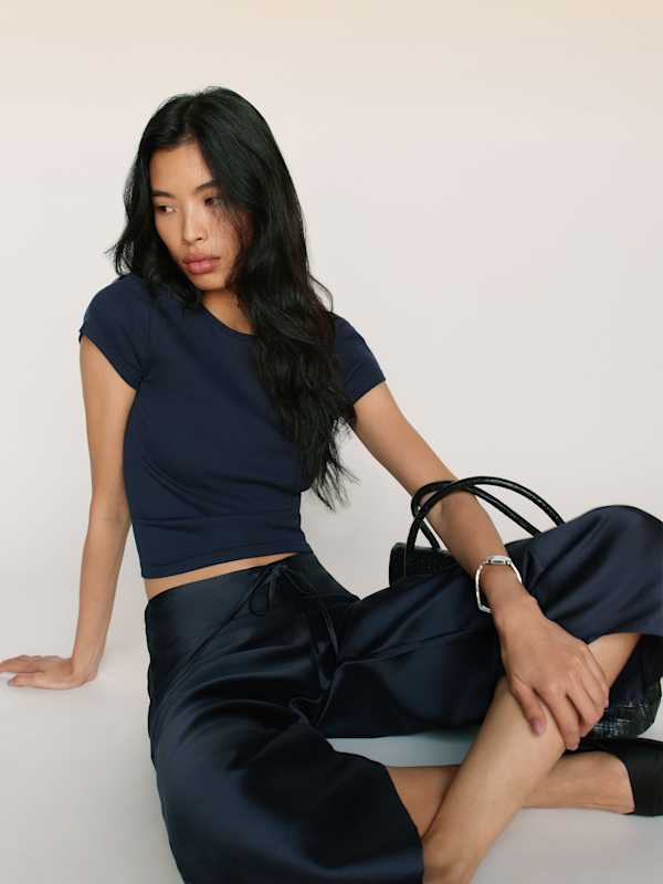 Olina Cropped Pant - Navy