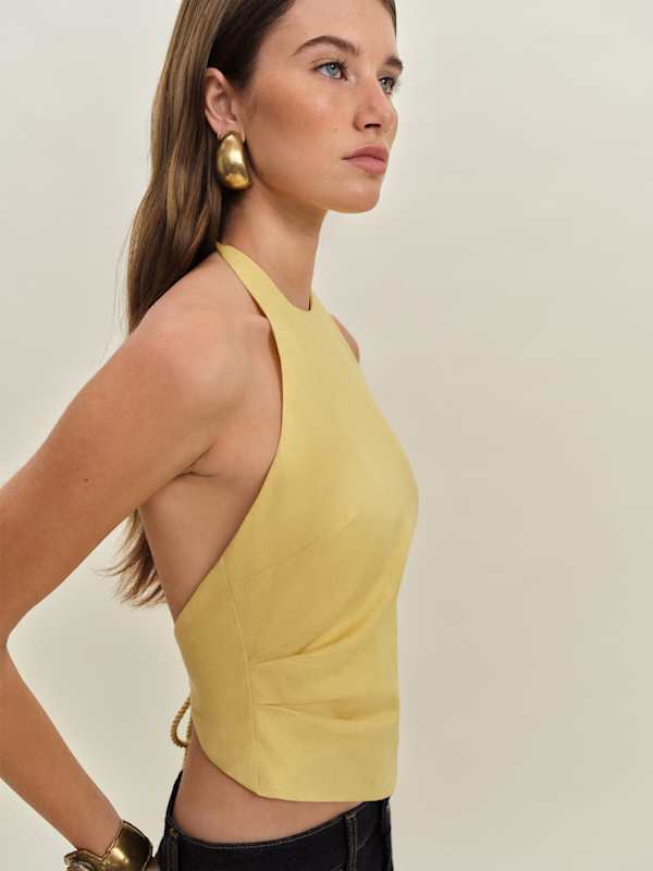 Reese Linen Top - Sunshine
