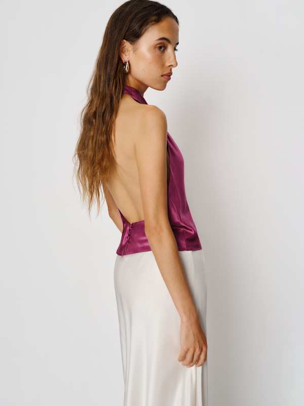 Tali Silk Top - Hibiscus Tea