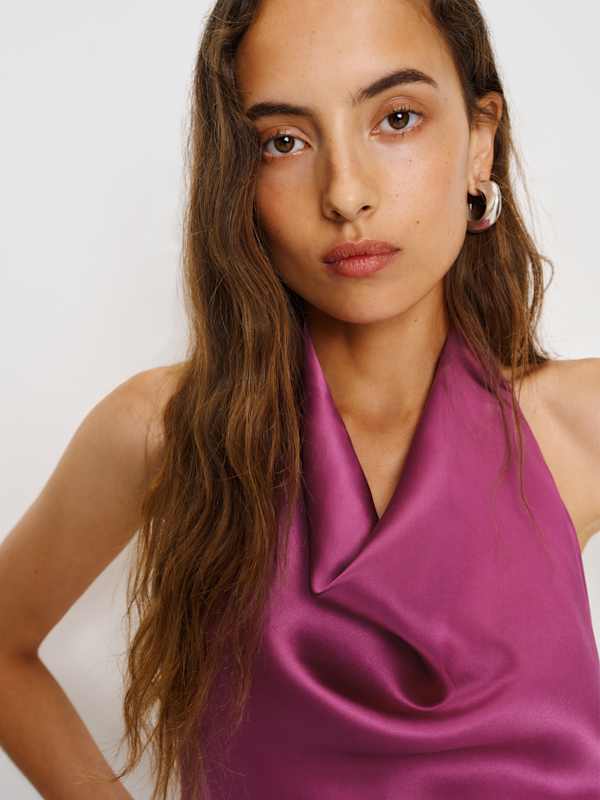 Tali Silk Top - Hibiscus Tea