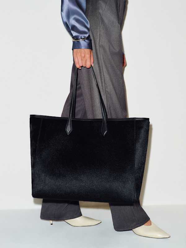 Sofia Tote - Black Haircalf