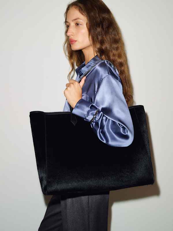 Sofia Tote - Black Haircalf