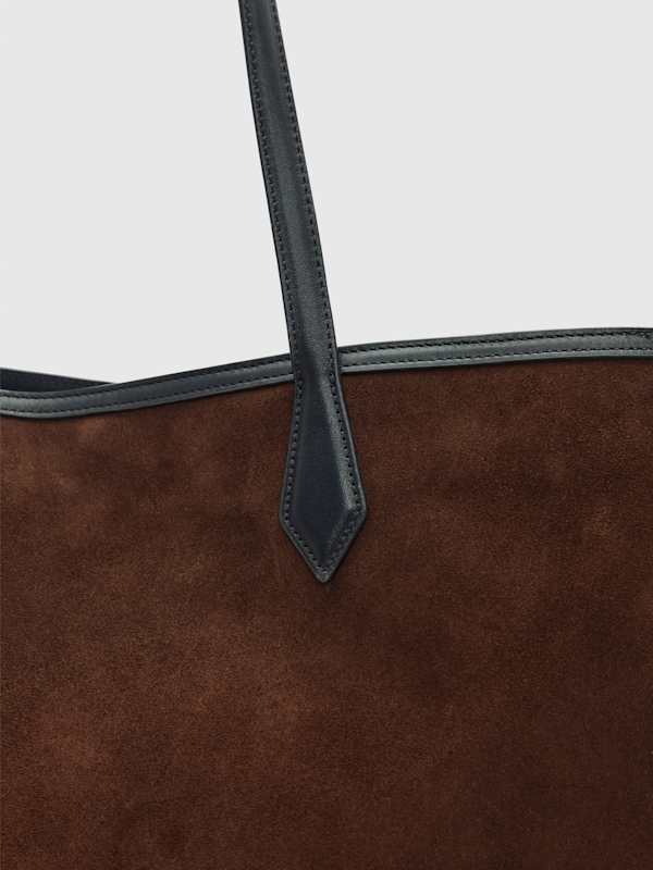 Sofia Tote - Espresso Suede Black Leather