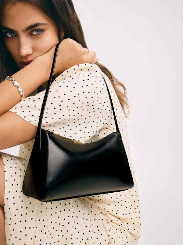 Hannah Shoulder Bag - Black Leather