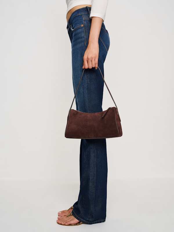Hannah Shoulder Bag - Espresso Suede