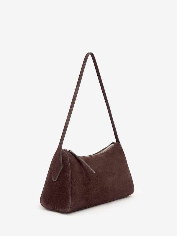 Hannah Shoulder Bag - Espresso Suede