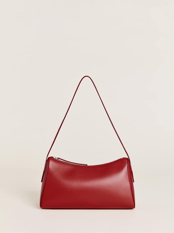 Hannah Shoulder Bag - Lipstick Leather