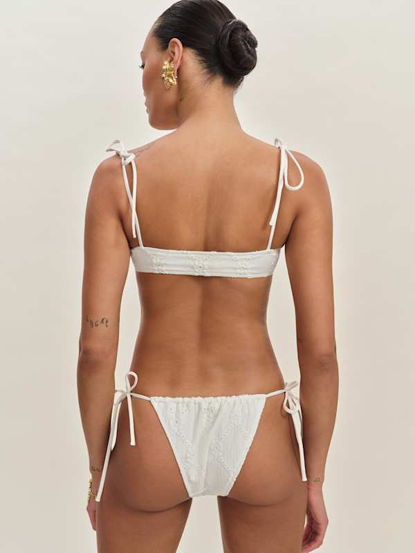 Bas de bikini Fortaleza - Blanc ajour&eacute;