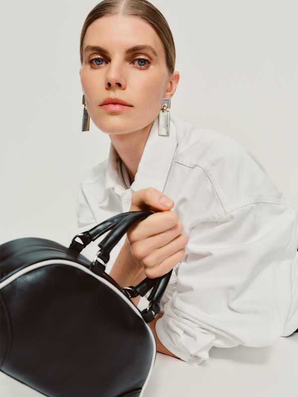 Claudia Mini Bag - Black White Leather