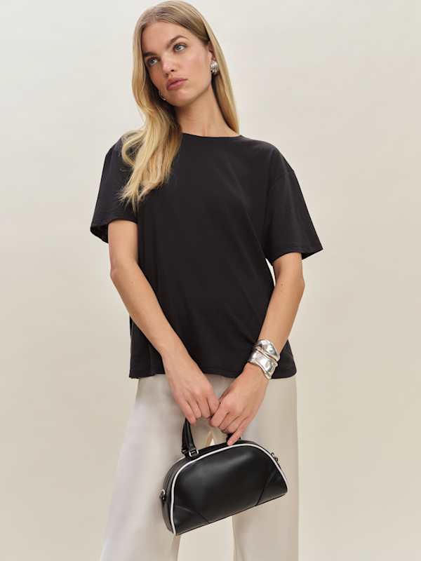 Claudia Mini Bag - Black White Leather