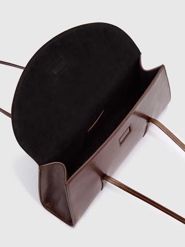 Sac port&eacute; &eacute;paule Elena - Cuir ch&acirc;taigne