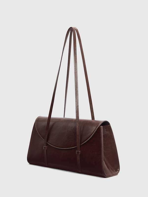 Sac port&eacute; &eacute;paule Elena - Cuir ch&acirc;taigne