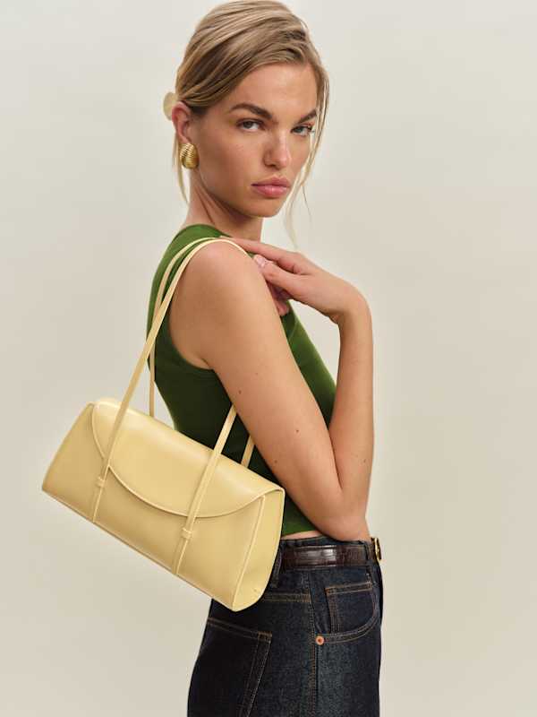 Elena Shoulder Bag - Lemon Custard Leather