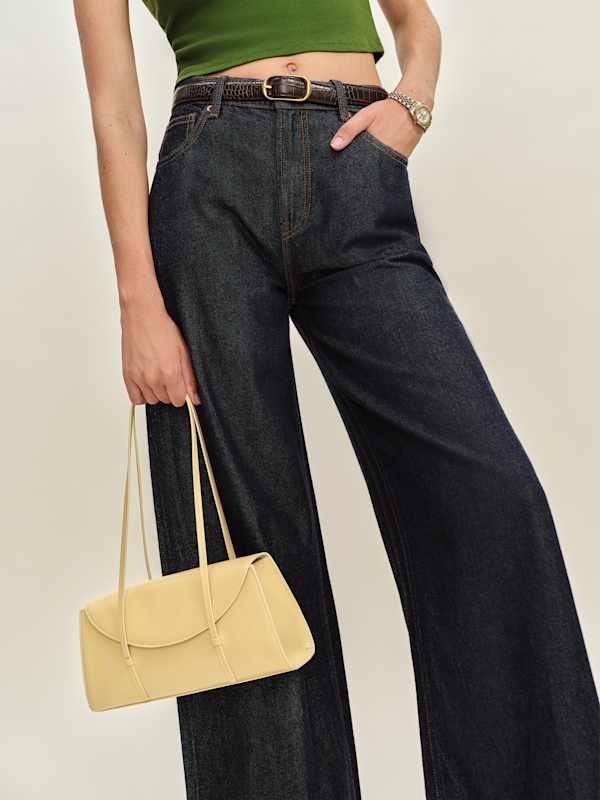 Elena Shoulder Bag - Lemon Custard Leather