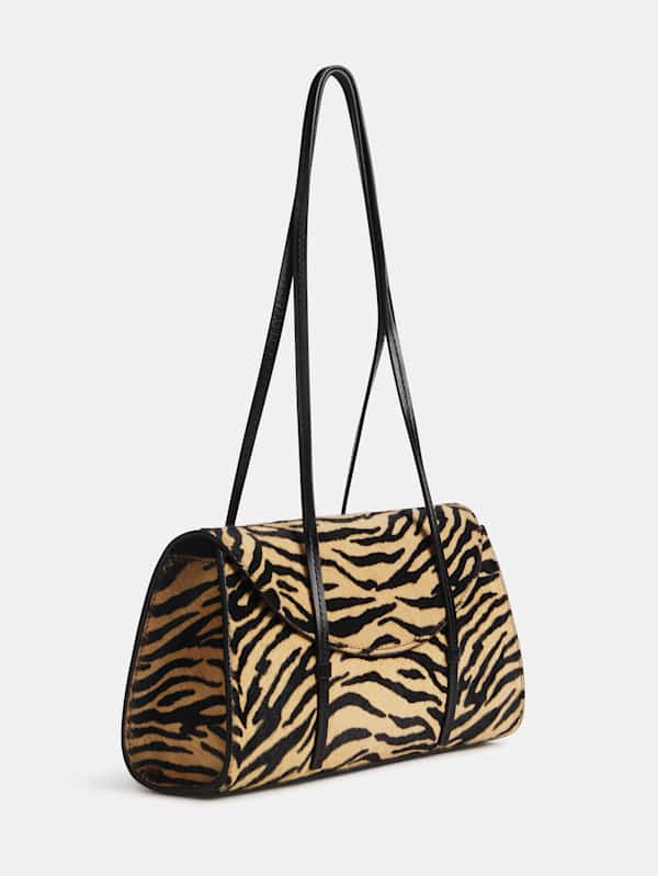 Elena Shoulder Bag - Warm Tiger Haircalf
