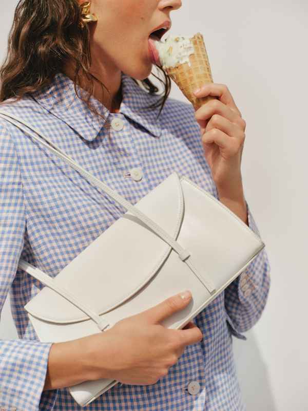 Elena Shoulder Bag - White Leather
