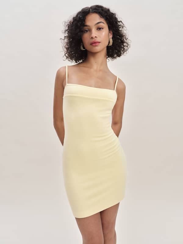 Chloe Knit Shrug Dress Set - Custard