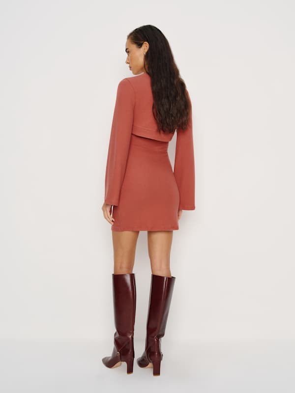 Chloe Knit Shrug Dress Set - Rosewood