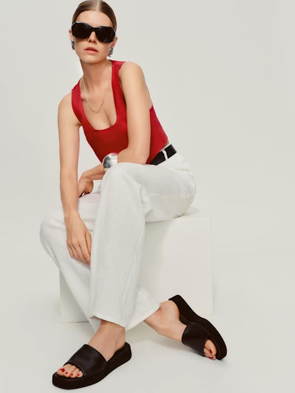 Esme Platform Sandal - Black Suede Leather