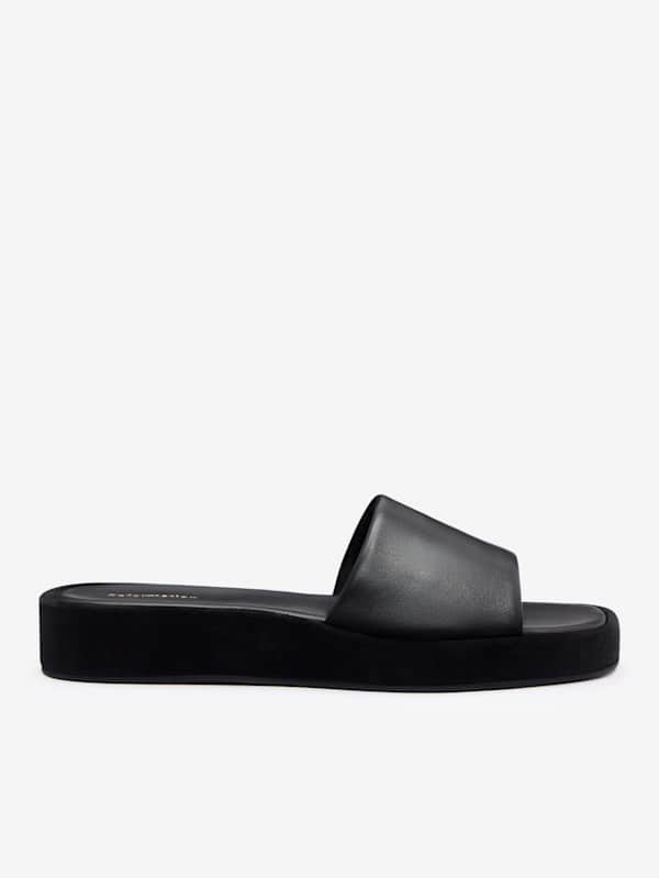 Esme Platform Sandal - Black Suede Leather