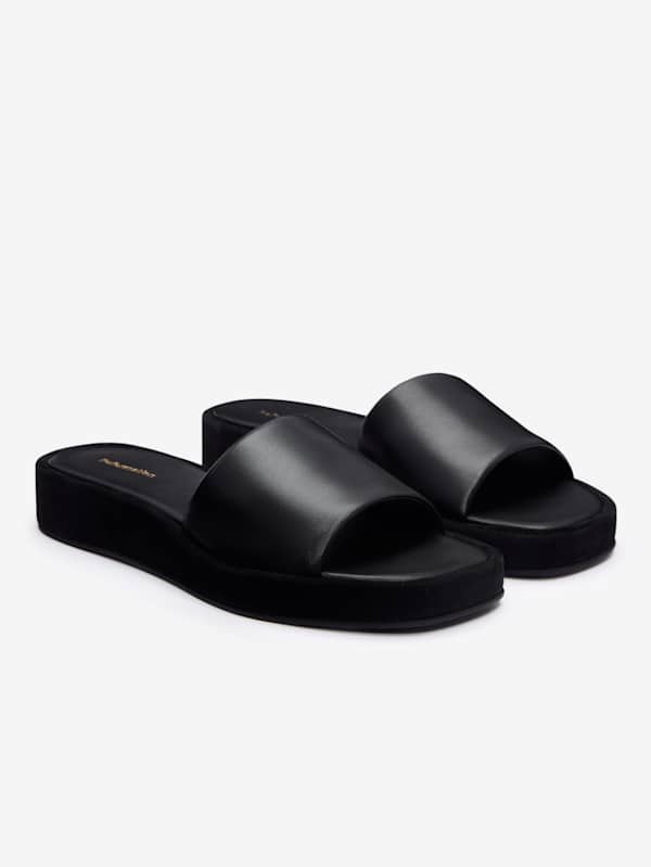 Esme Platform Sandal - Black Suede Leather