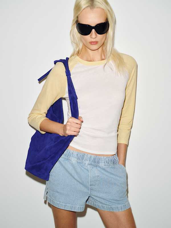 Theo Low Rise 2.5 Pull On Denim Shorts - Island Stripe