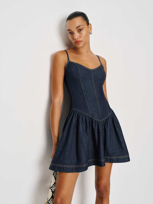 Lottie Denim Mini Dress - Liffey