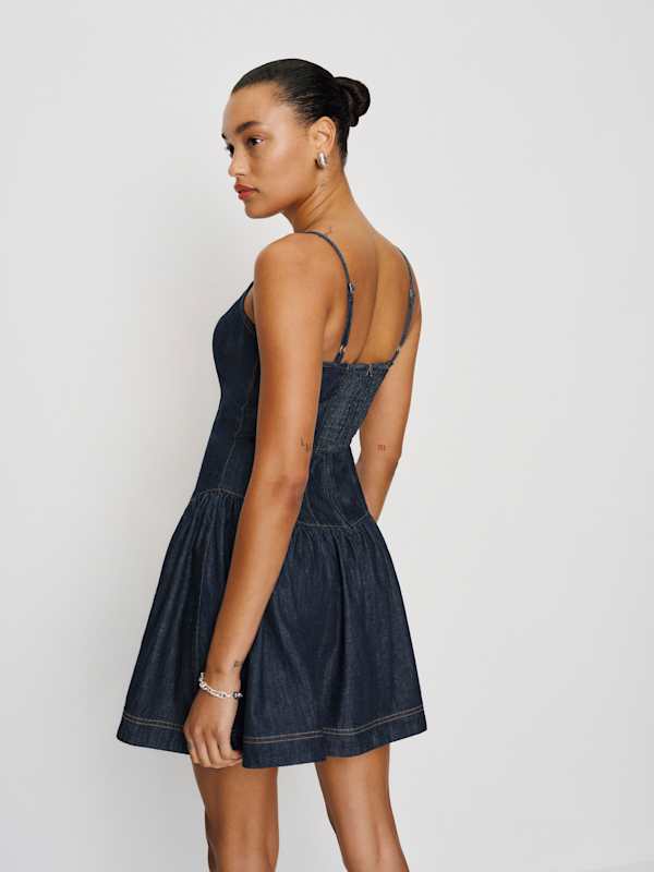 Lottie Denim Mini Dress - Liffey