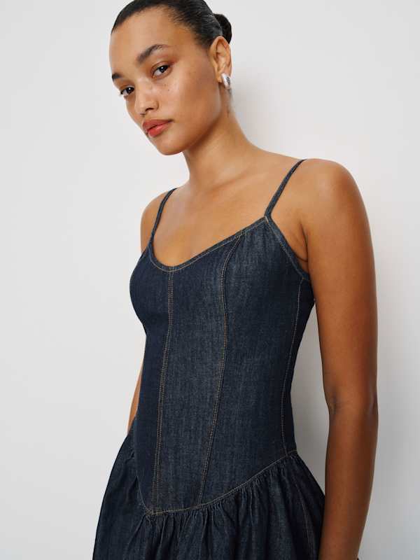 Lottie Denim Mini Dress - Liffey