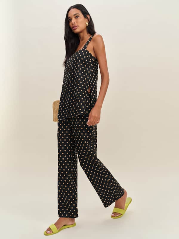 Kristen Linen Two Piece - Ritz Dot