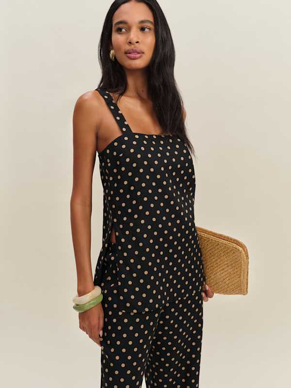 Kristen Linen Two Piece - Ritz Dot