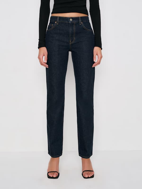Greer Mid Rise Straight Jeans - Ondine