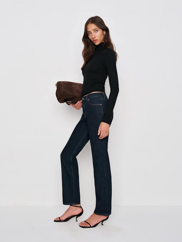 Greer Mid Rise Straight Jeans - Ondine