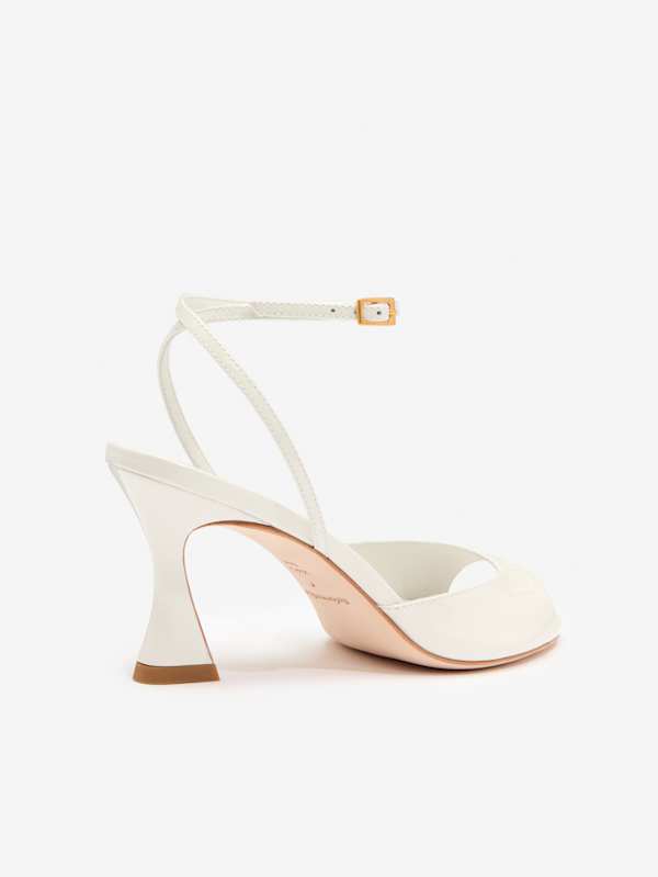 Noey Heeled Sandal - White Patent