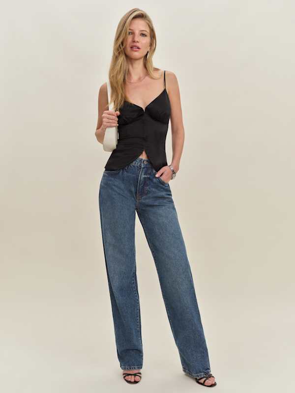 Lumi Silk Top - Black