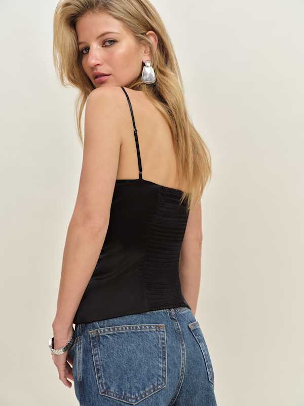 Lumi Silk Top - Black