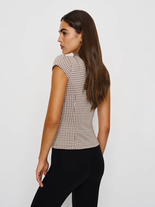 Jenna Knit Top - Brown And White