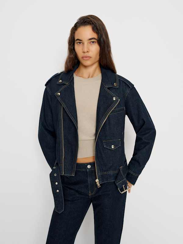 Senna Denim Moto Jacket - Ondine