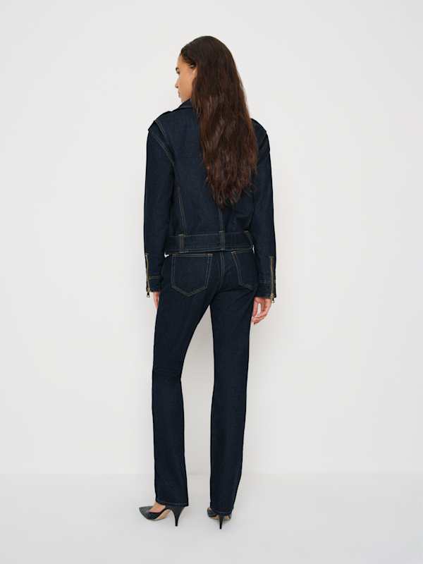 Senna Denim Moto Jacket - Ondine
